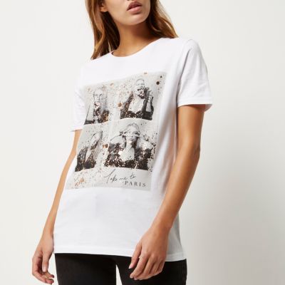 White foil print t-shirt